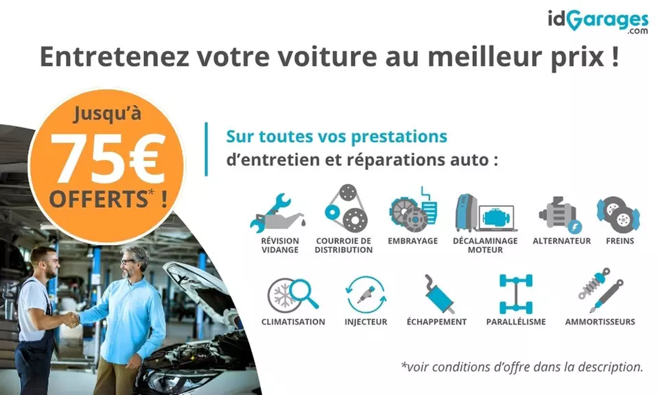 Recharge clim auto à -50% + bon d'achat entretien auto