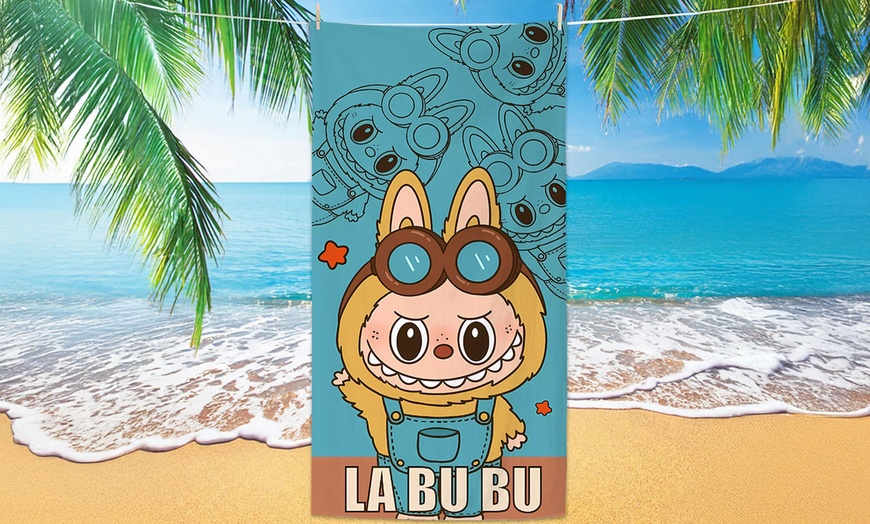 Image 6: Labubu Inspired Cute Beach Towel