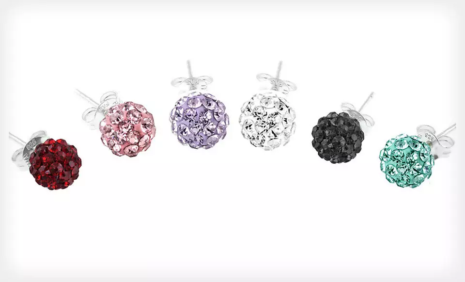 $6 for One Pair of Crystal Fireball Stud Earrings ($25 List Price). Six Colors Available. Free Returns. - Primary Image