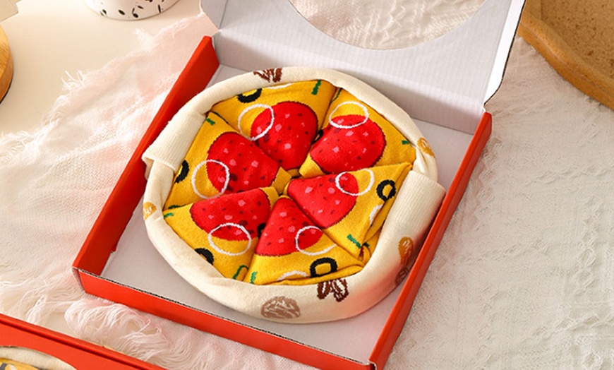 Image 4: 4er-Set Socken im Pizza-Design für Damen