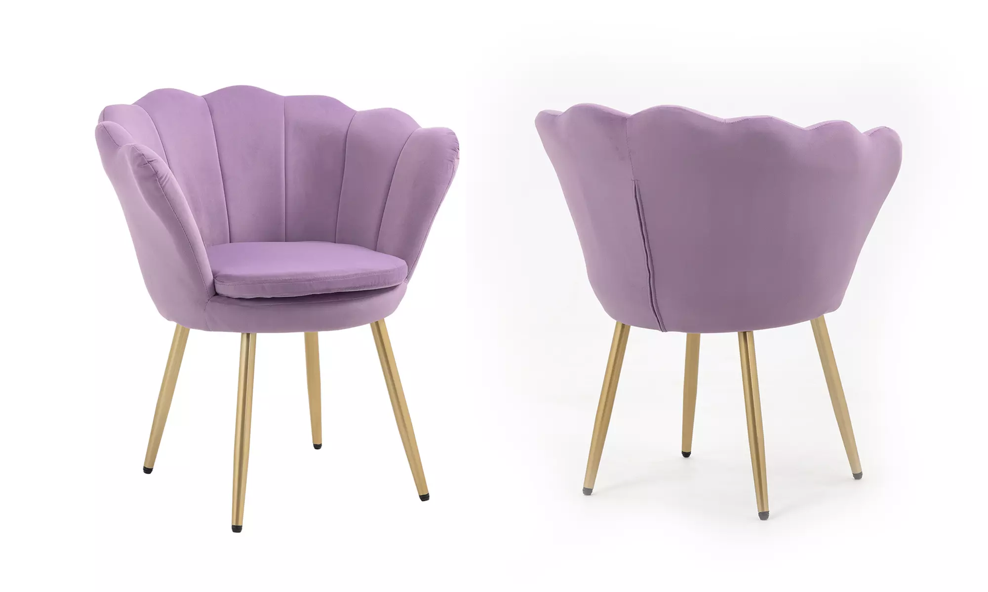 Fluwelen schelpfauteuil