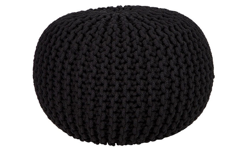 Image 2: Round Knitted Pouffes