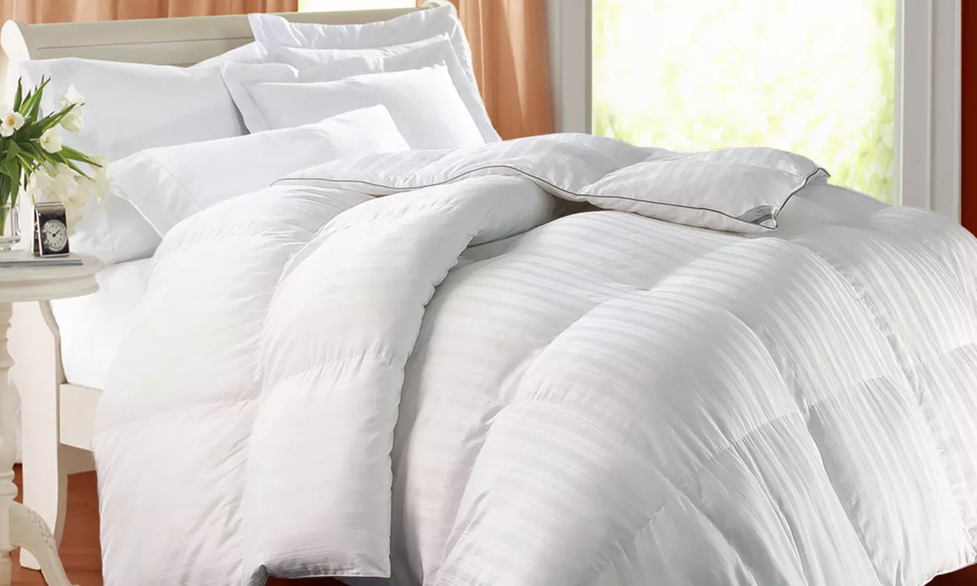 Kathy Ireland Cotton Stripe Down-Alternative Comforter - Primary Image