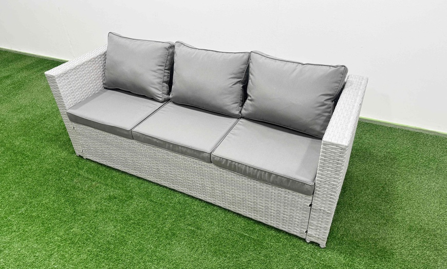 Image 4: Fimous Weather-Resistant PE Rattan-Effect Garden Sofa Set 