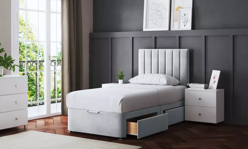 Image 28: Amelia Panel Divan Bed with Optional 2 or 4 Drawers