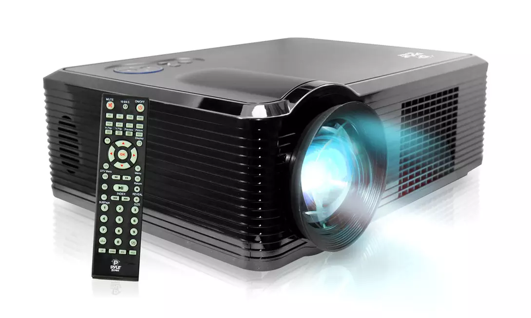 Pyle Widescreen LED Projector With Up To 100" Viewing Screen, Built-in Speakers, and 1080p Full HD Support - Primary Image