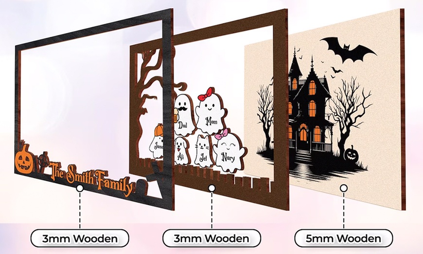 Image 7: Personalisierbares Familien-Schild im Halloween-Design