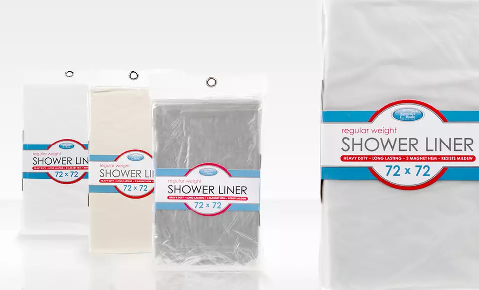Shower Liner 3 Pack with Magnetic Hems﻿. Multiple Colors Available. Free Returns. - Second Medium