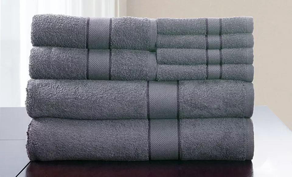 Eight-Piece 650GSM 100% Egyptian Cotton Bath Towel Set  - Primary Image