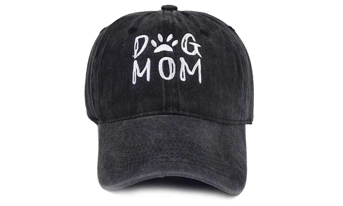 Pure Cotton "Dog Mom" Baseball Cap Hat