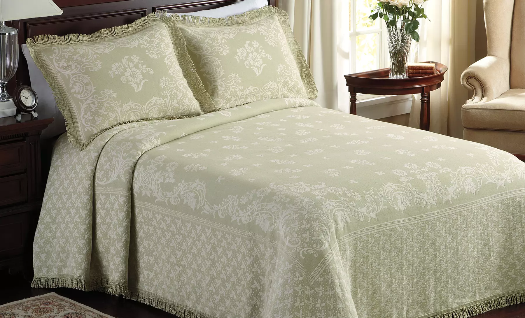 100% Cotton Jacquard-Finish Bedspreads and Shams from $29.99–$89.99 - Primary Image