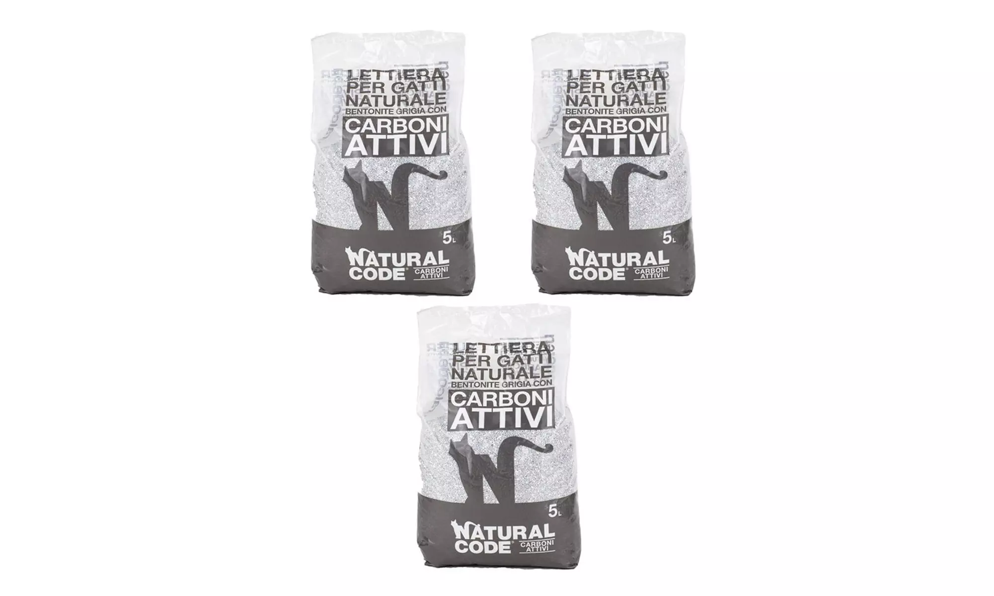 Lettiera per gatti in sacchetto bentonite o vegetale Natural Code