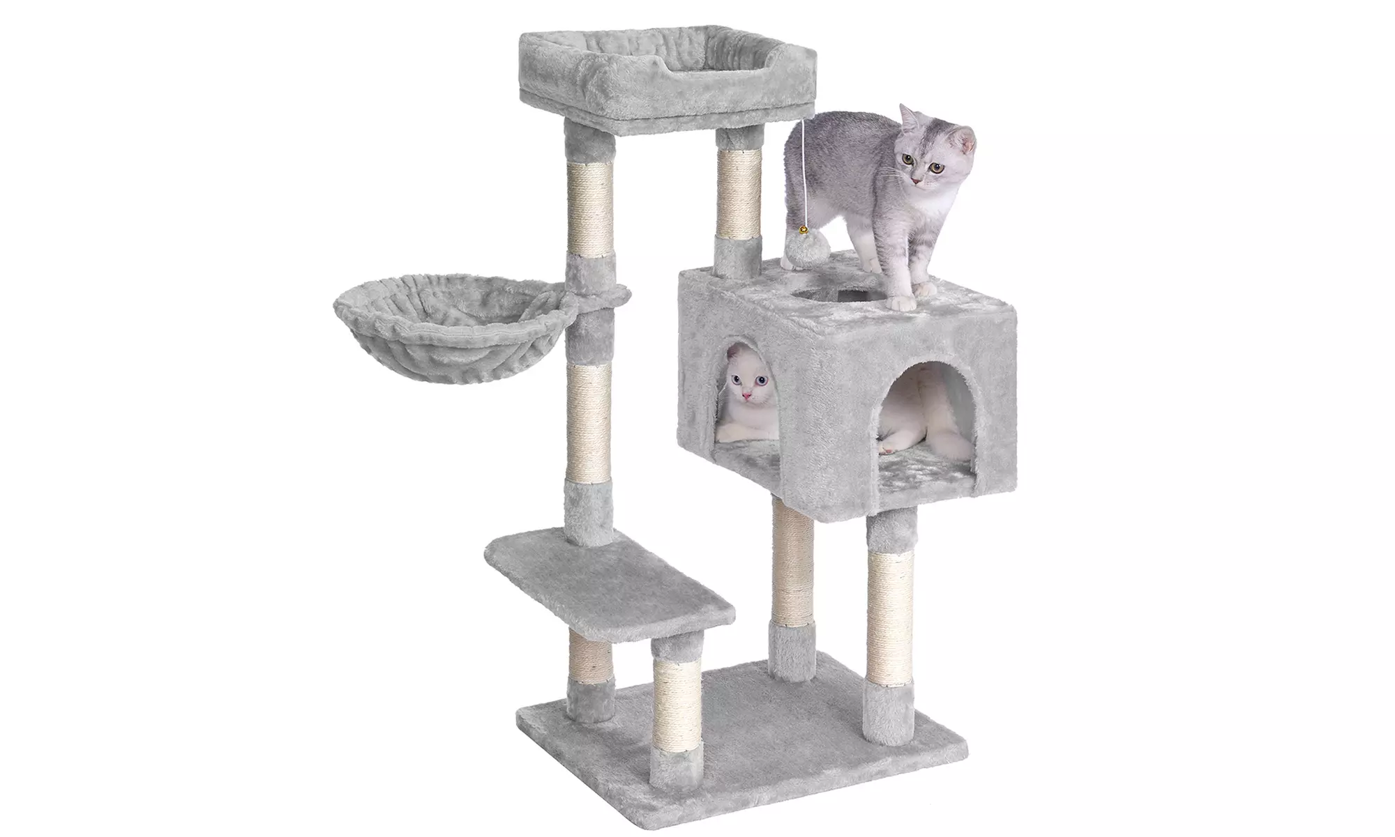 Meerlaagse grijze kattenboom