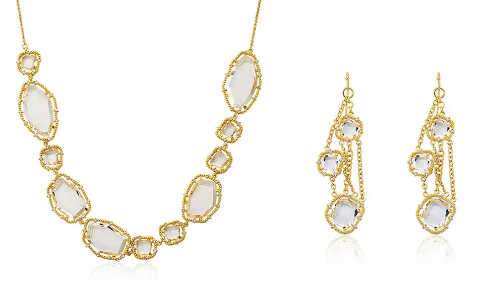 Riccova Sliced Glass Jewelry Collection. Earrings, Bracelets, and Necklaces from $39.99–$129.99. Free Returns. - Primary Image