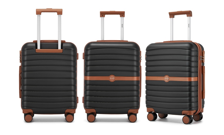 Image 3: KONO Stylish Stripe Design Suitcase with Spinner Wheels