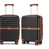 Image 3: KONO Stylish Stripe Design Suitcase with Spinner Wheels