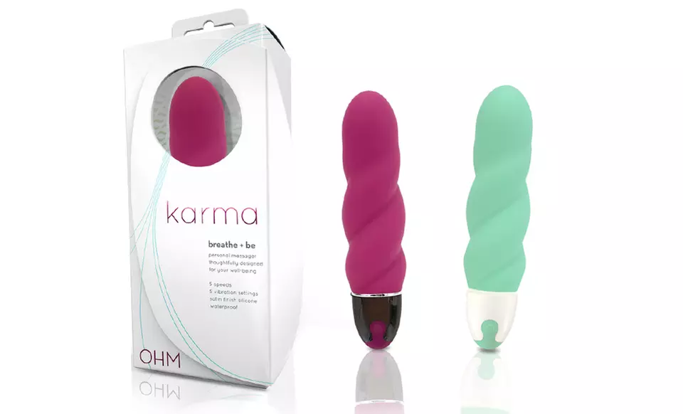 OHM Karma Personal Massager in Berry or Mint - Primary Image