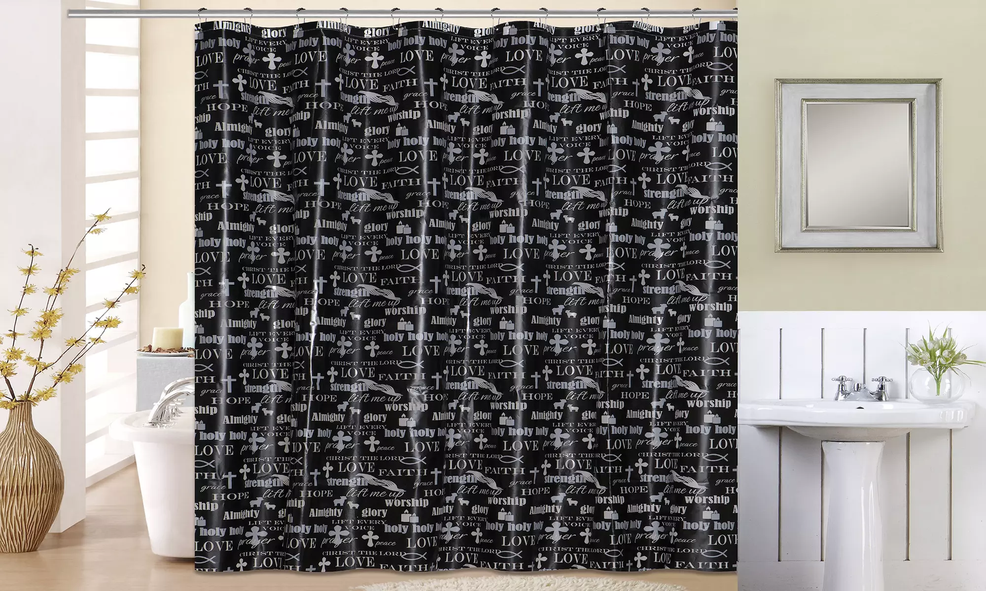 Inspirational Typography Shower Curtain - Primary Image