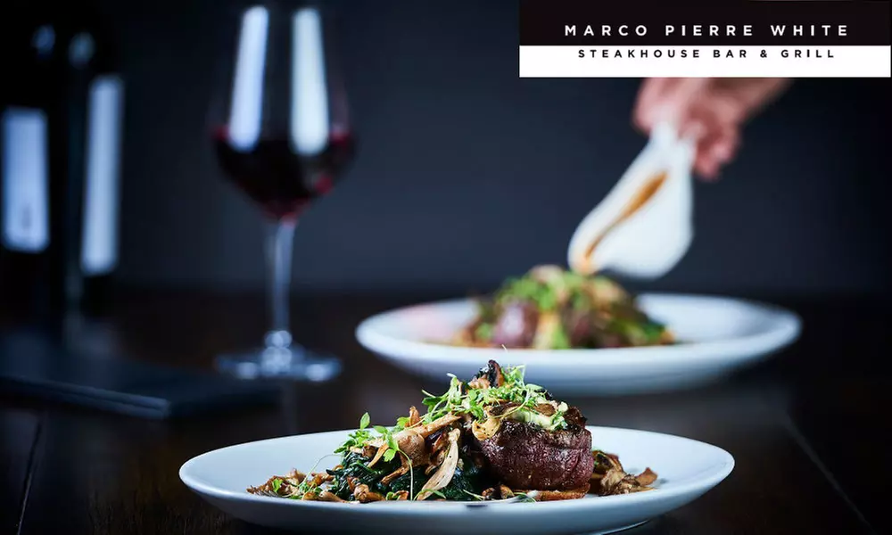 Two-Course Meal for Two at Marco Pierre White Steakhouse Bar and Grill, 19 Locations (50% Off) - Primary Image