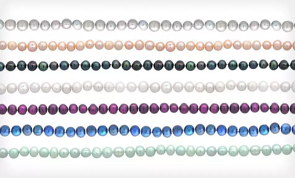 $12.99 for an 18-Inch Coloured Freshwater-Pearl Necklace ($45 List Price). 7 Colours Available. - Primary Image