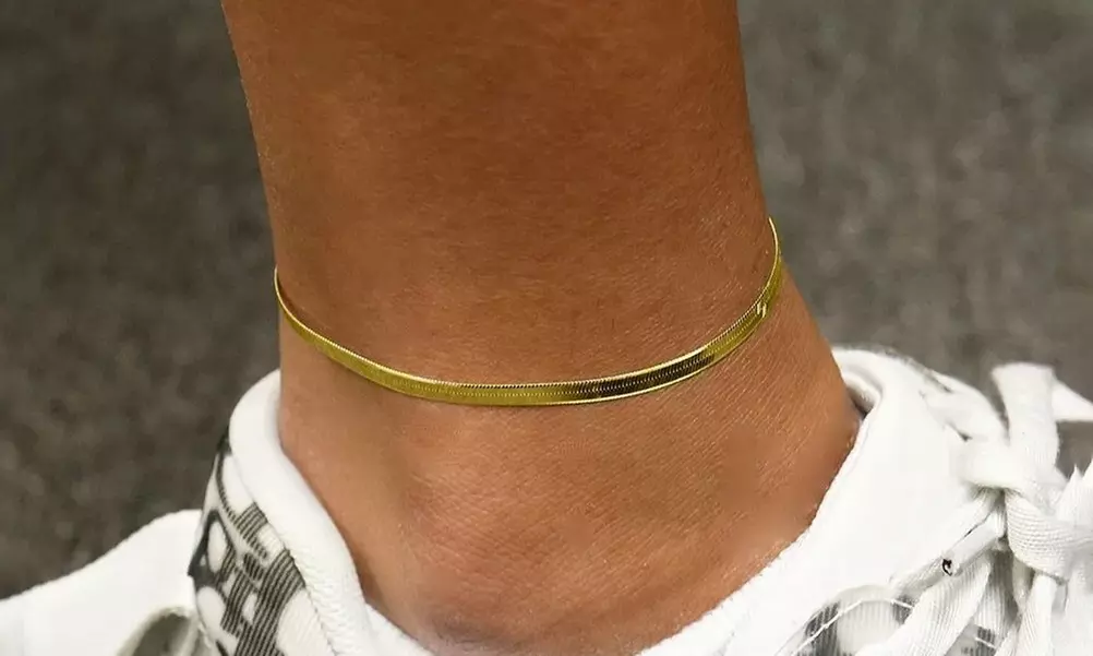  Italian Made 925 Sterling Silver Gold Anklet Chain Collection 9" and 10" Option
