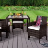 Image 4: Four Seater Square Rattan-Effect Dining Set
