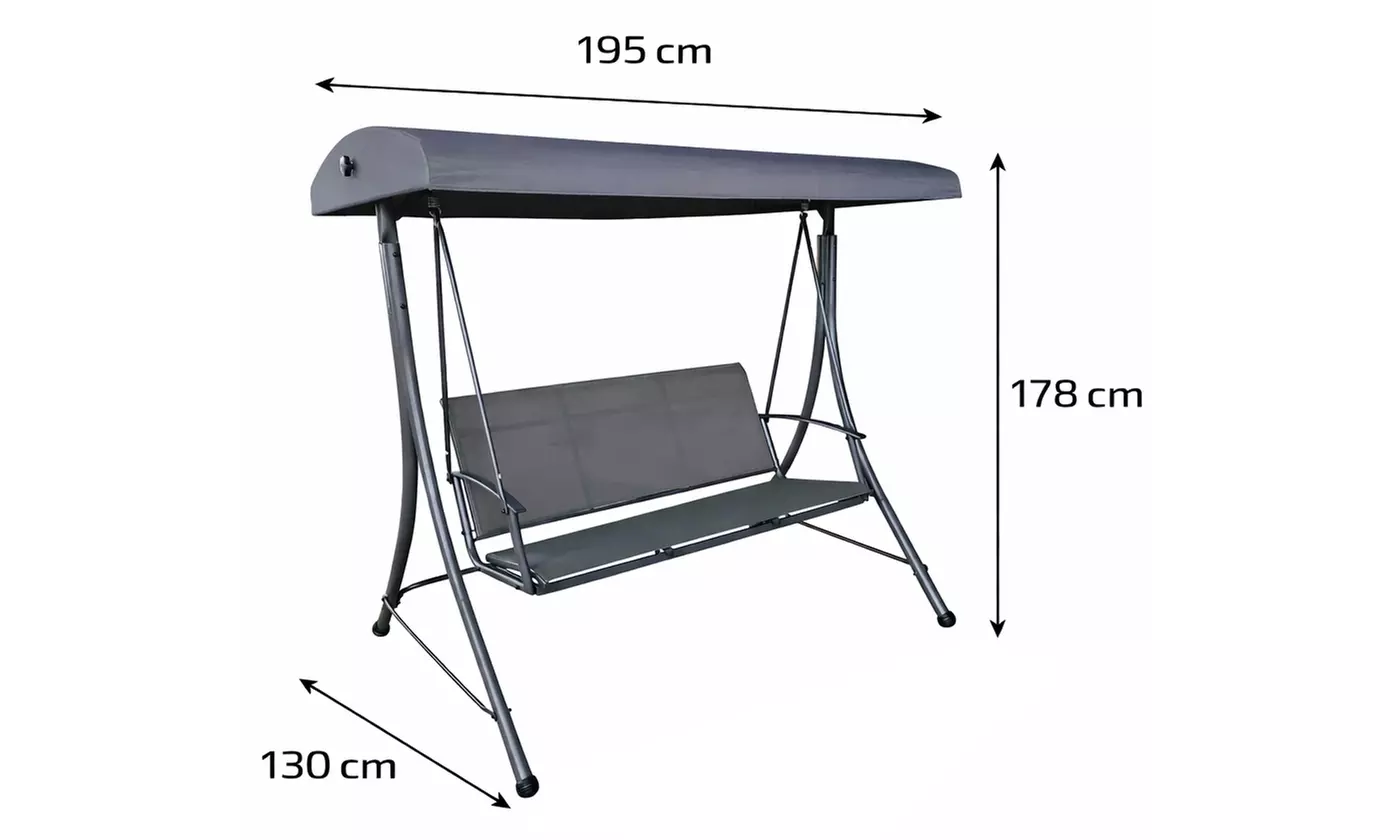 Dondoli in acciaio e poliestere 3 posti Camillo Rigamonti
