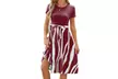 Women's Two Tone Belted A Line Dress - Second Medium