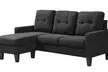 Reversible Velvet L-Shaped Sectional Sofa with Ottoman Corner Couch - Image 6