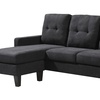 Image 6: Reversible Velvet L-Shaped Sectional Sofa with Ottoman Corner Couch