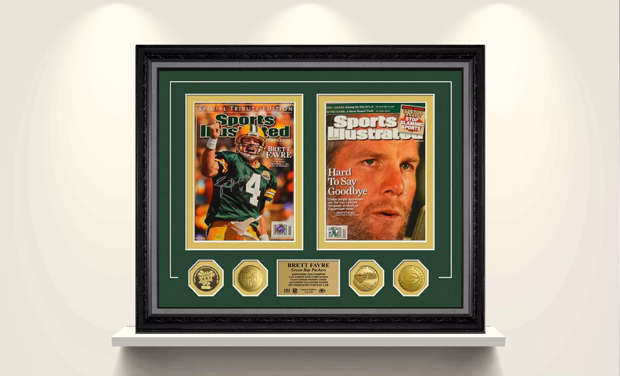 20"x24" Brett Favre Autographed Sports Illustrated Commemorative Plaque. Free Returns. - Primary Image