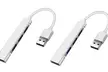 US 2-4 Pcs USB 3.0 4 Port Hub Splitter Slim Sleek Aluminum PC Mac Laptop Desktop - Second Medium