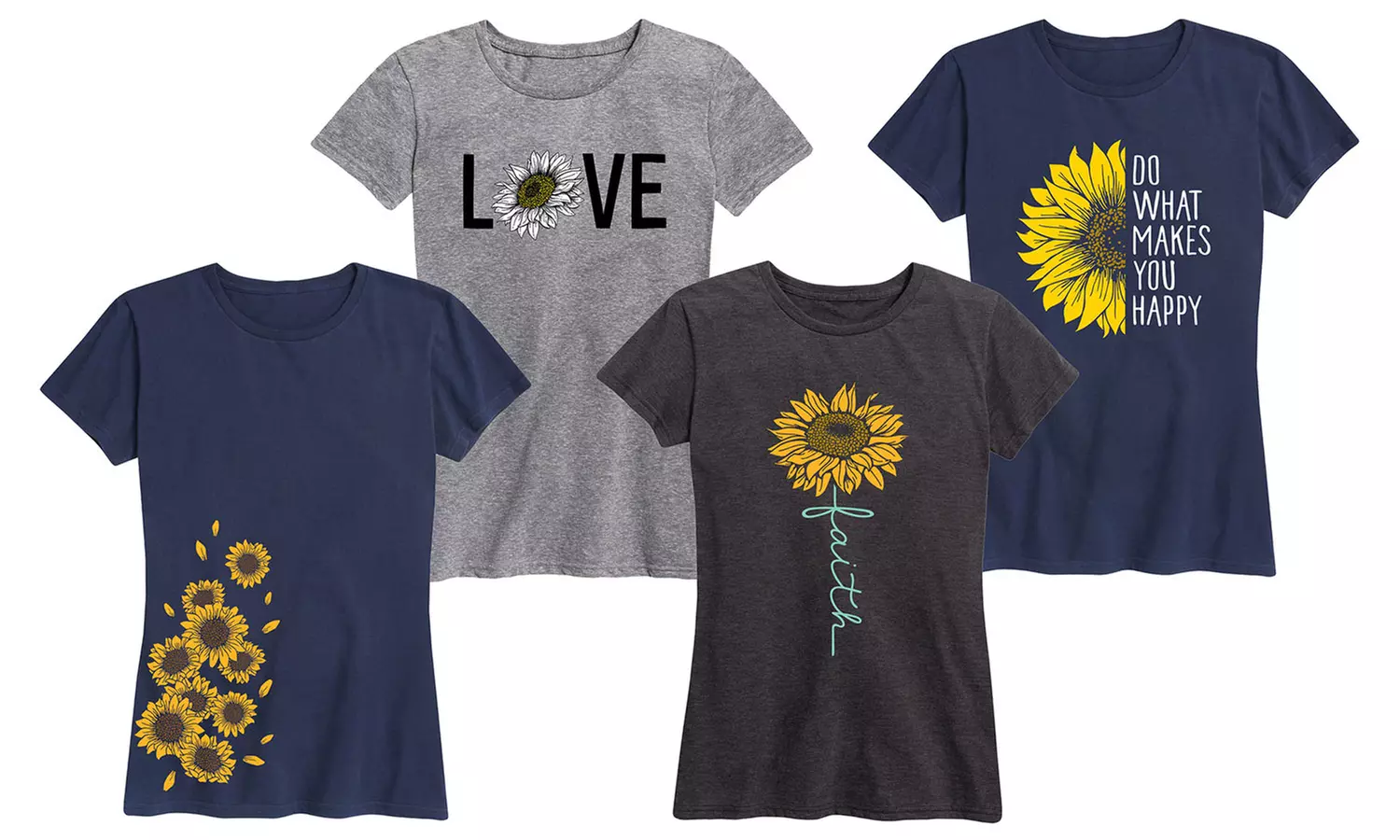 Instant Message Women's Sunflower-Themed T-Shirt. Plus Sizes Available - Primary Image