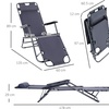 Image 21: Outsunny 2 in 1 Folding Sun Lounger Reclining Garden Chair