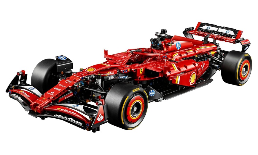 Image 7: LEGO Technic Ferrari SF-24 F1 Model Car Kit - 1:8 Scale Replica, Detailed Engine & Suspension