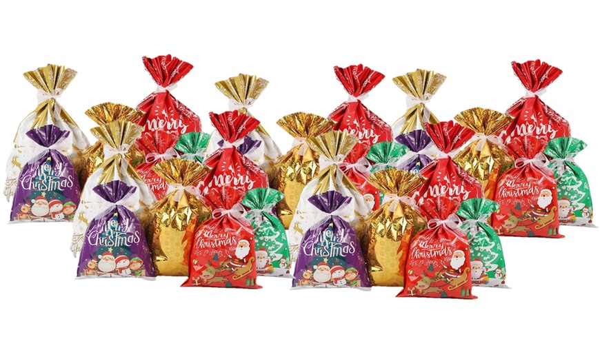 Image 1: 30-Piece Christmas Sweet Gift Bags with Ribbon Ties