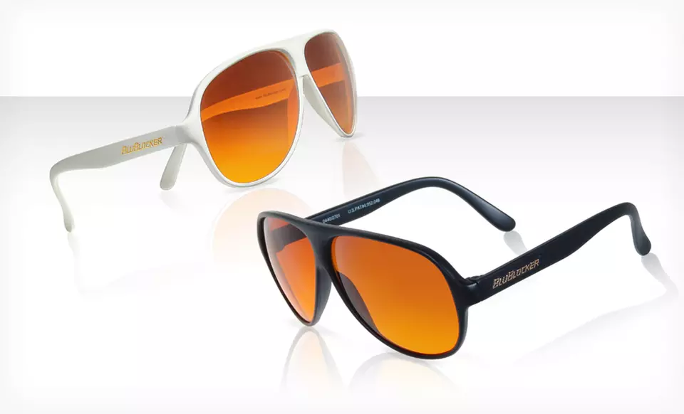 Pair of BluBlocker Original Aviator Sunglasses in Black or White  - Primary Image