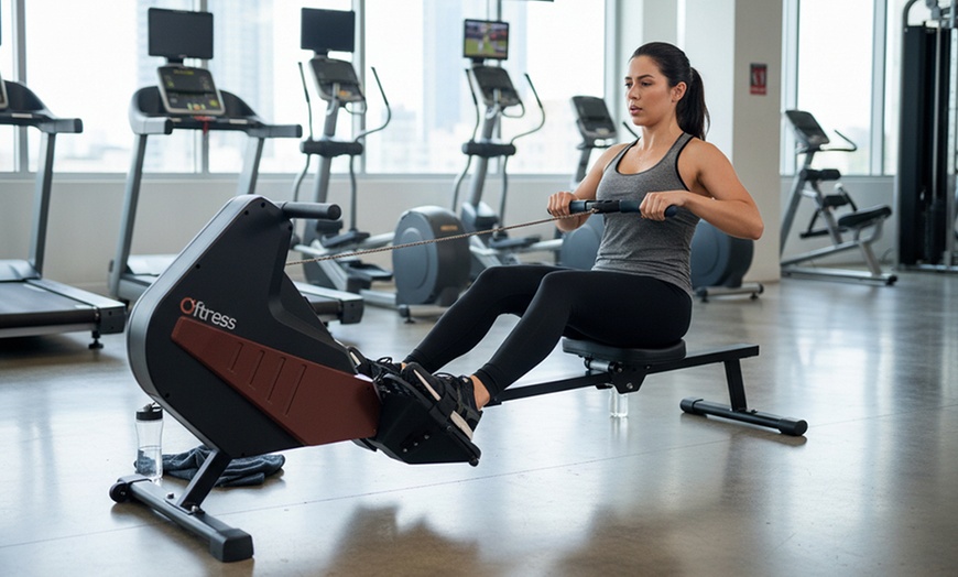 Image 5: Máquina de fitness de remo para casa con pantalla LCD
