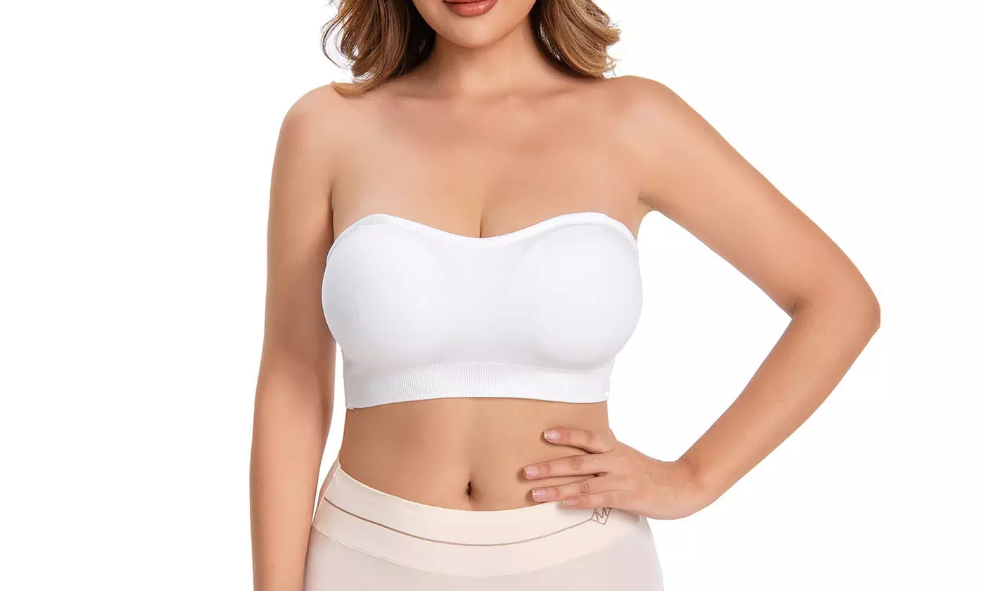 Women Strapless Bralette Seamless Bandeau Padded Tube Top Bra