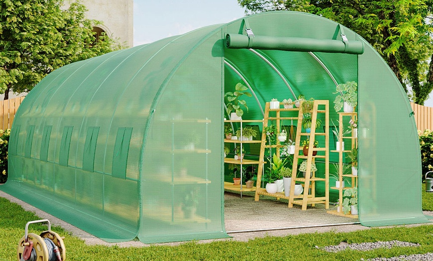 Image 9: Outdoor Walk-in Tunnel Steel Greenhouse with PE Cover