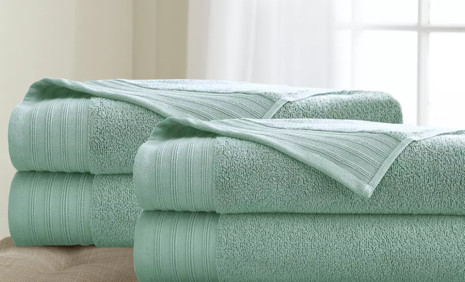 Set of 4 Oversized 35"x66" Quick-Dry Cotton Bath Sheets - Primary Image