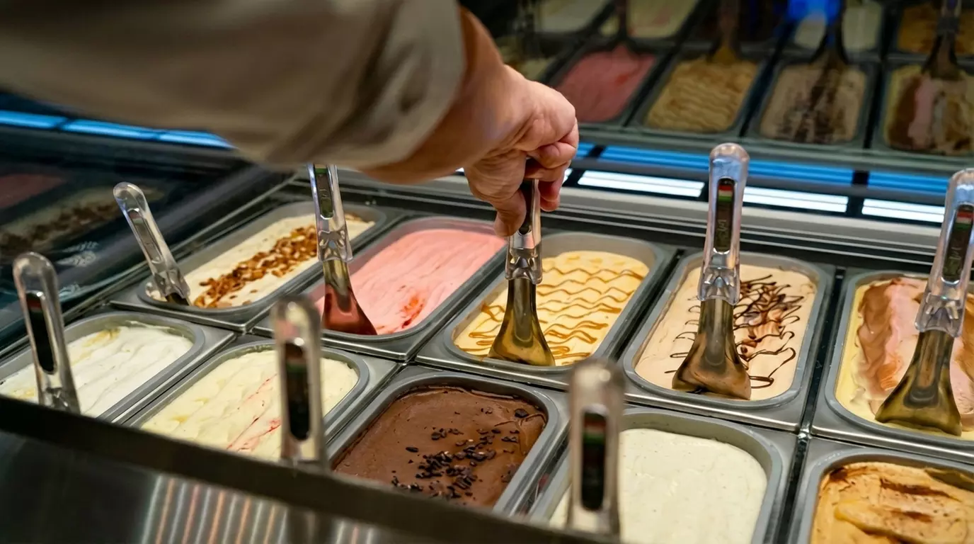 Large Gelato & Waffle Cones with Your Choice of 2 Flavors