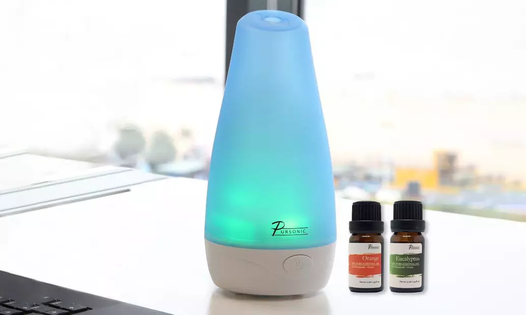 Pursonic AD-200 Ultrasonic Aroma Diffuser and Humidifier with 2 Scented Oils - Primary Image