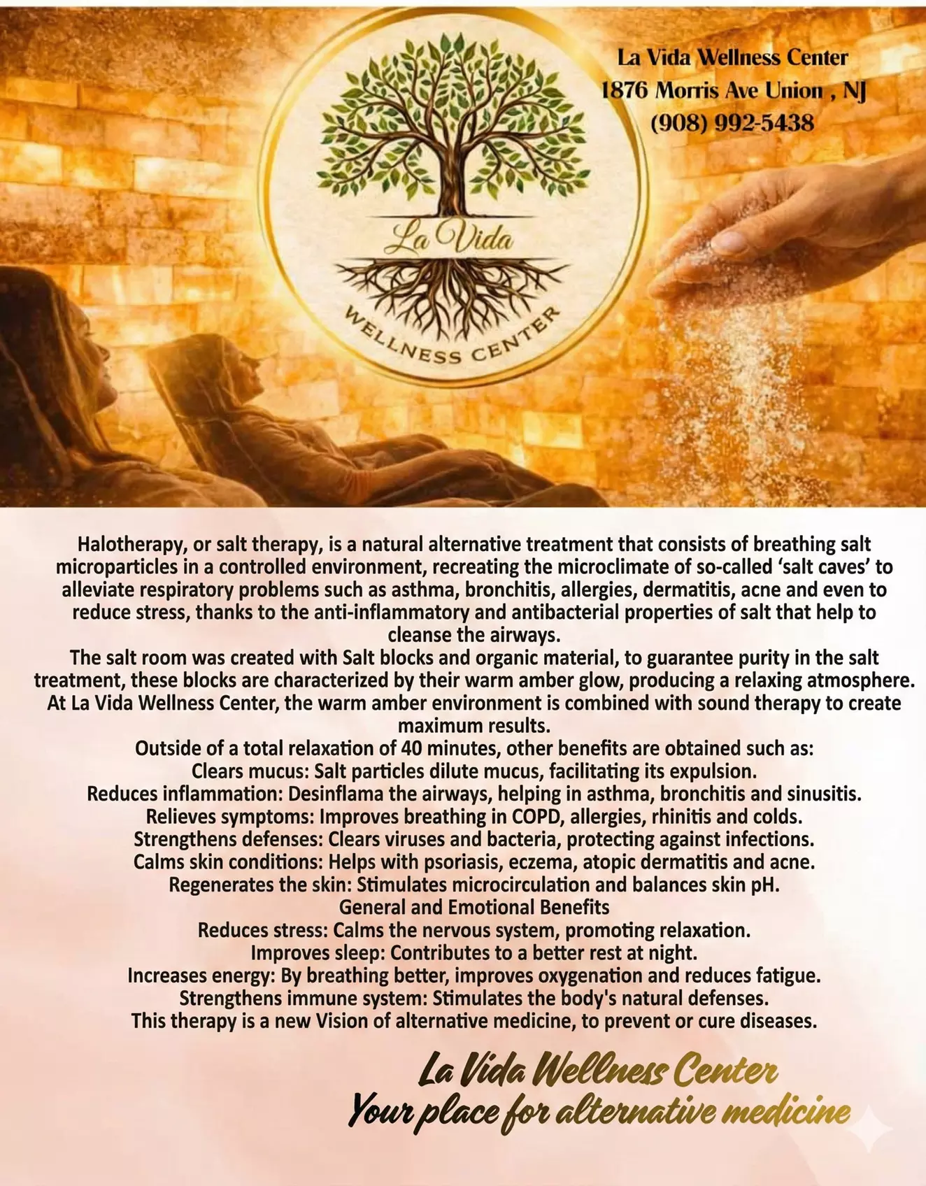 Discover Wellness: Halotherapy (Salt Room) at La Vida Wellness Center