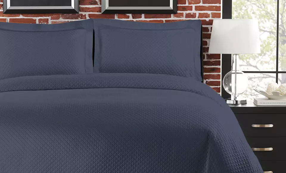 Cotton Diamond Coverlet Set with Quapunto Finished Hem from $89.99–$139.99 - Primary Image