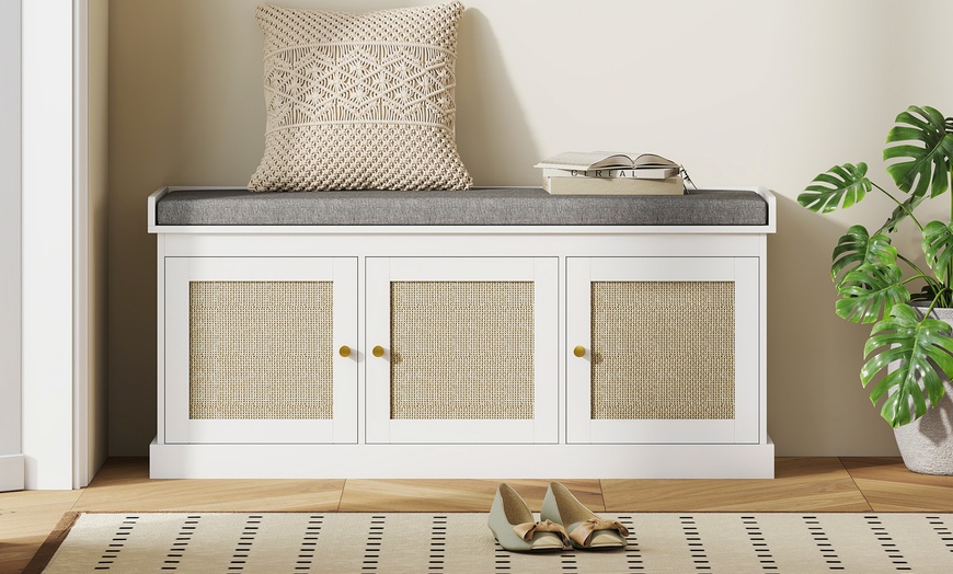 Image 4: HomCom Shoe Storage Bench 