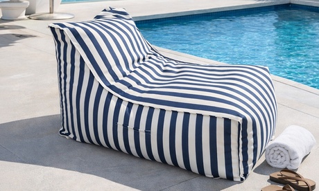 Pouf Da Esterno Righe Verdi 55x65x35 Cm