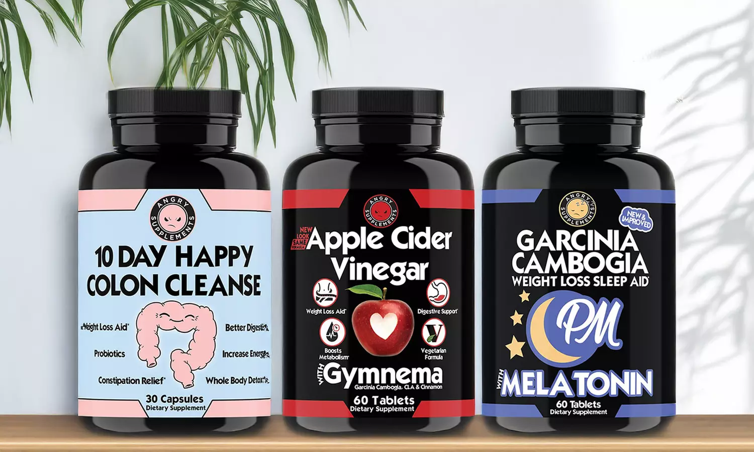 Angry Supplements Weight Loss & Detox, 10 Day Cleanse, ACV & Garcinia PM 