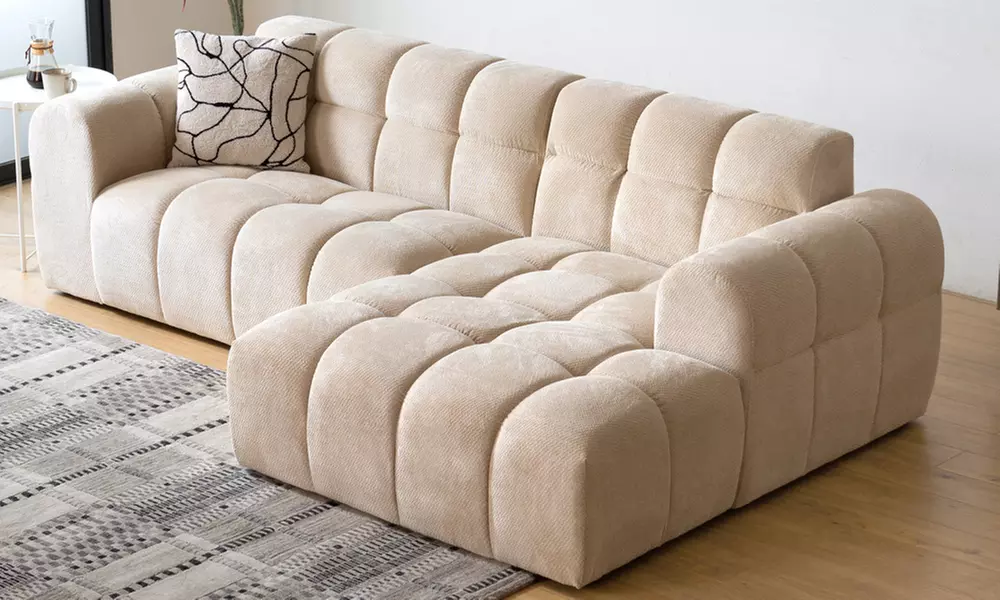 Canapé d'angle 3 places nuage en velours