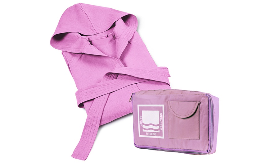 Image 30: Sneldrogend microfiber badjas met capuchon